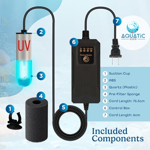 3W Mini UV Light for Aquariums with 4 Timer Modes