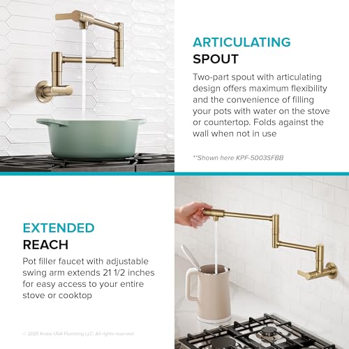 Oletto Pot Filler Faucet with Retractable Arm