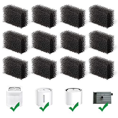 12 Pack Cat Water Fountain Sponge Filters