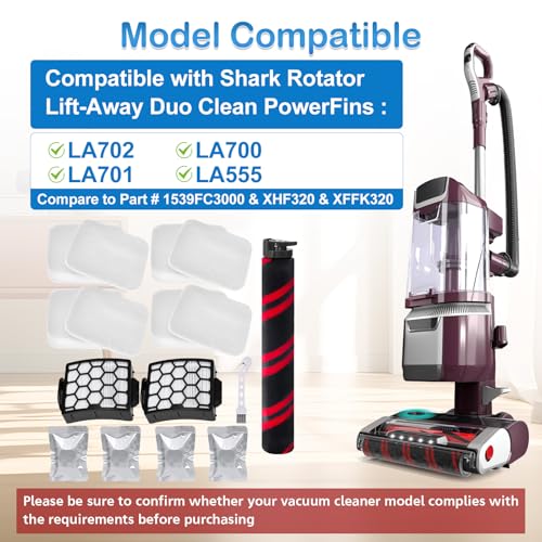 LA702 LA700 LA555 Brush Roller Filter Replacement Compatible with Shark