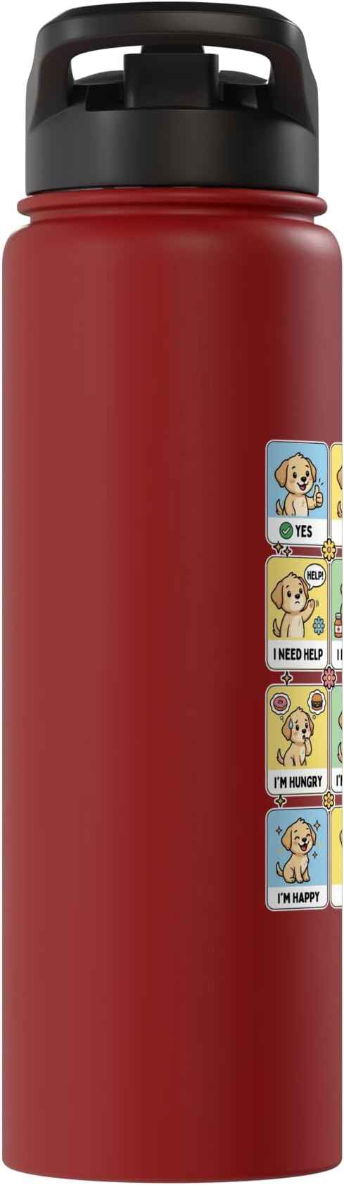 Autism ACC Communication Dog Lovers Kids Cute Autistic Stainless Steel Insulated Water Bottle