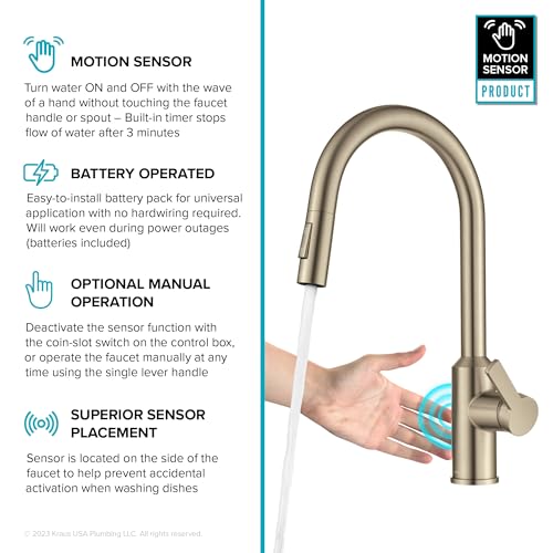 Champagne Bronze Touchless Pull Down Faucet KSF