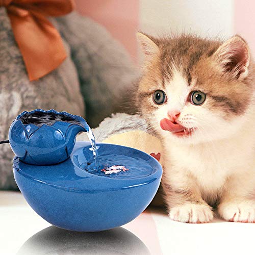 Ceramic Cat Drinking Water Fountain
