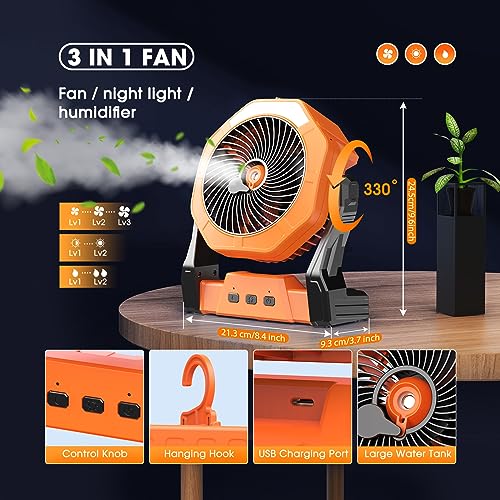 10W Solar Fan with Mister