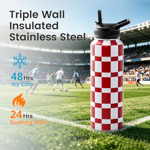 40 oz Insulated Water Bottle with Straw