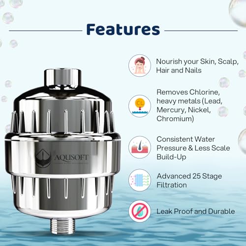 AQUSOFT 25 Stage Advanced Water Filter for Shower Head