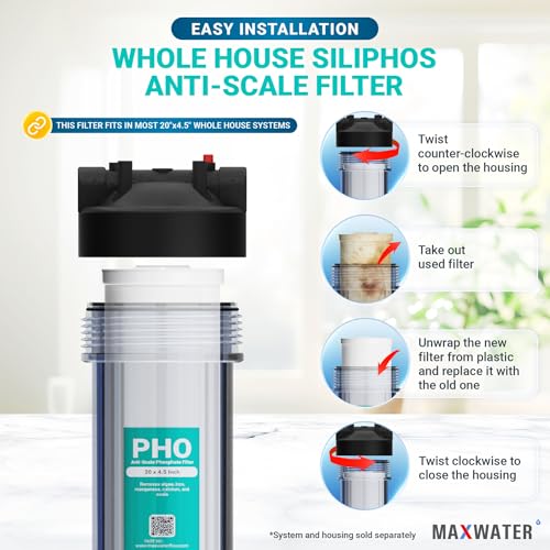 1x Max Water 20" BB Whole House 20" x 4.5" Anti