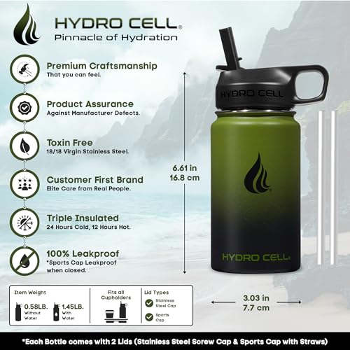 Stainless Steel Insulated Water Bottle with Straw