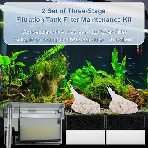 3Stage Filtration Replace for Fluval AquaClear 110 (2 Count)