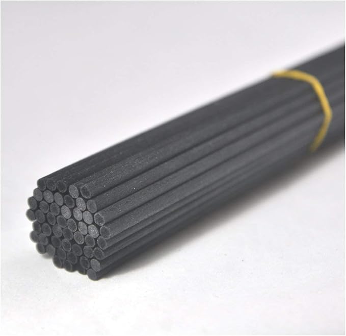50 Pieces Fiber Reed Diffuser Replacement Refill Sticks for Aroma Fragrance Essential Oil (Black, 8" x4mm) - AquaVibe