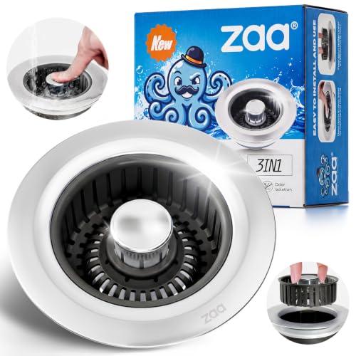3 in 1 Kitchen Sink Drain Strainer Stopper Removable Basket Pop