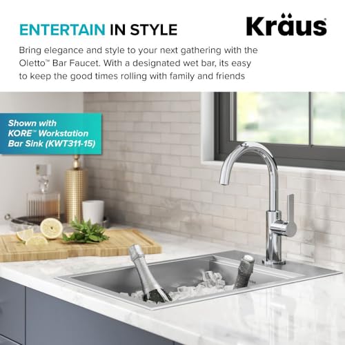 Oletto Single Handle Kitchen Bar Faucet in Chrome