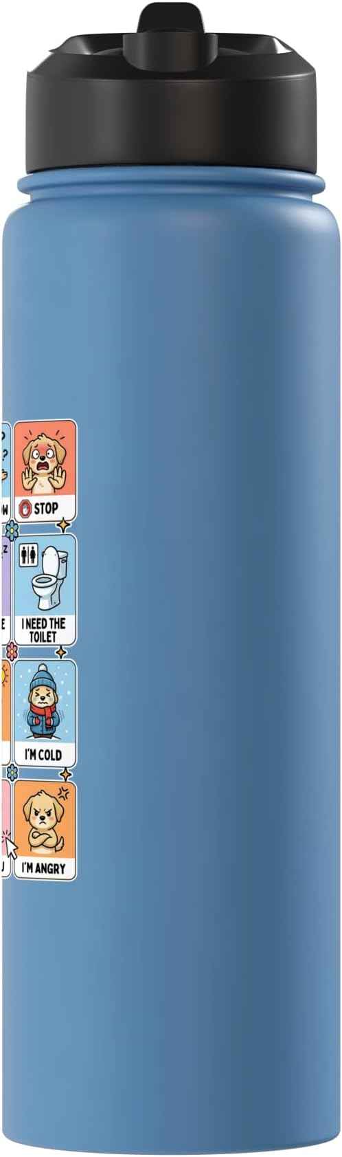 Autism ACC Communication Dog Lovers Kids Cute Autistic Stainless Steel Insulated Water Bottle