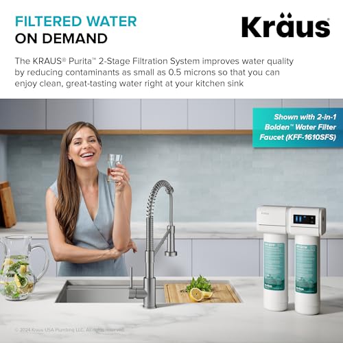 Purita 2 Stage Under Sink Water Filtration System with Digital Display Monitor