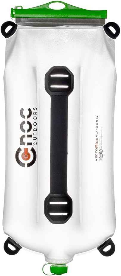 VectoPlus Four Liter 28mm Water Collection and Filtration Bag - Large Carrying Capacity for Group Trips and Long Term Water Storage - Wide Slider Opening for Easy Collection - Durable