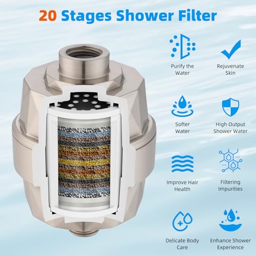 High Output 20 Stage Shower Filter for Hard Water