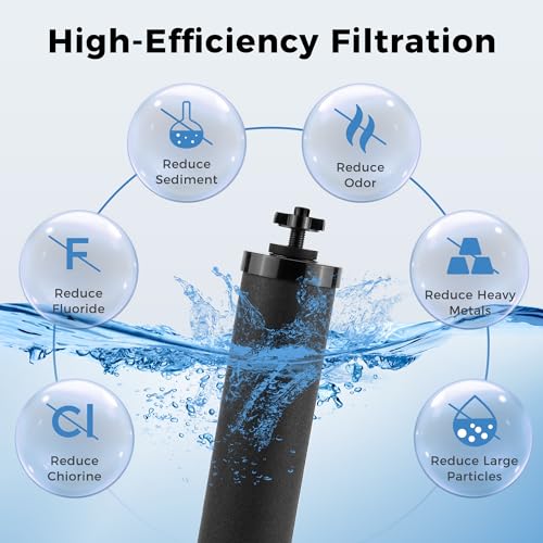 Upgrade Black Water Filter Activated Carbon by Fetechmate with Ultra Filtration Membrane Water Purification Elements Replacement Compatible with Ber (4 Count)