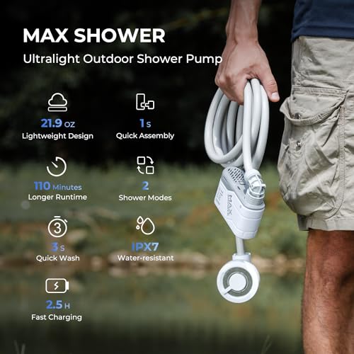 MAX Shower Ultralight Rechargeable Outdoor Shower Pump