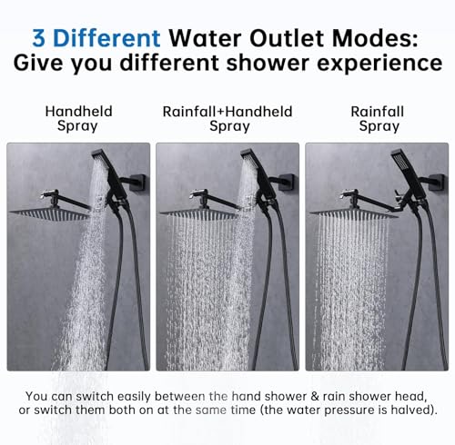 All Metal 10" Rain Shower Head with Handheld for Bathroom Upgrade