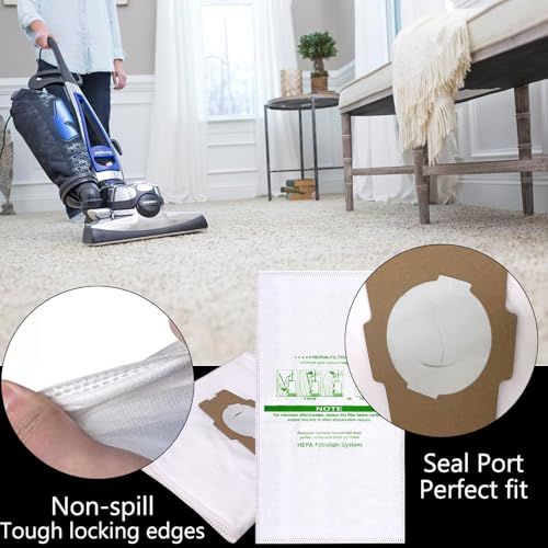 16 +2 Pack 204814 Micron Magic HEPA Filter Bags plus Belts Compatible with Kirby Part 205811 204814 204811 Universal Cloth Bags and All Kirby Sentria Vacuum G Series (18 Count)