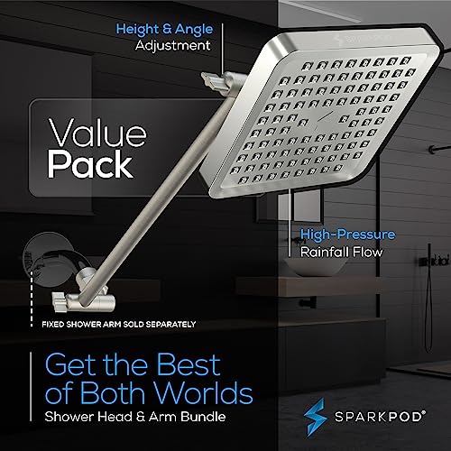6" Square Rain Shower Head with 16" Shower Arm