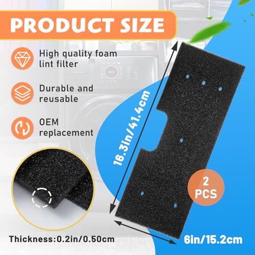2Pack Lint Filter WH01X35719 Compatible with GE Profile Washer Dryer Combo Models PFQ97HSPVDS
