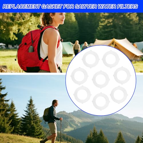 8pcs Replacement Gasket Seals Compatible with Sawyer Water Filters (8 Count)