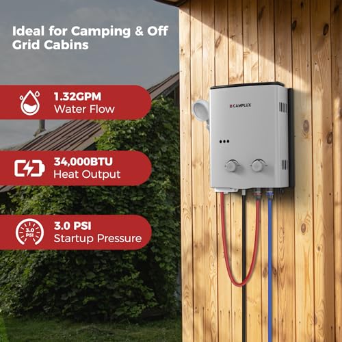 CAMPLUX 1.32 GPM Tankless Water Heater Portable