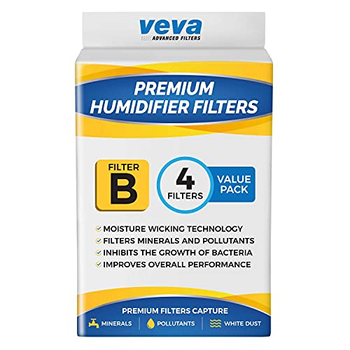 4 Pack Premium Humidifier Filters Replacement for Holmes Filter B