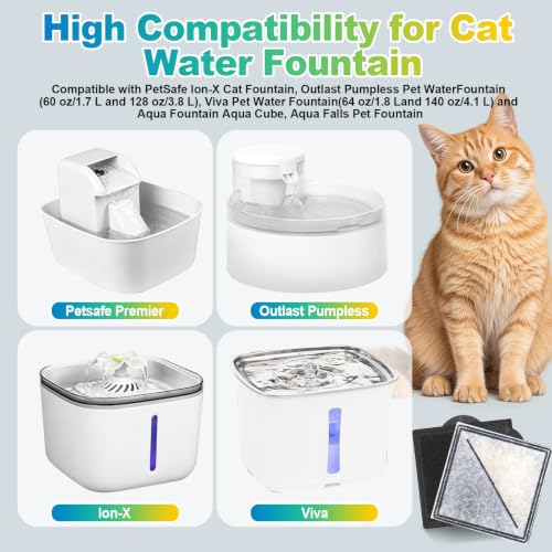 16+2 Pack Square Cat Water Fountain Filters (16 Count)