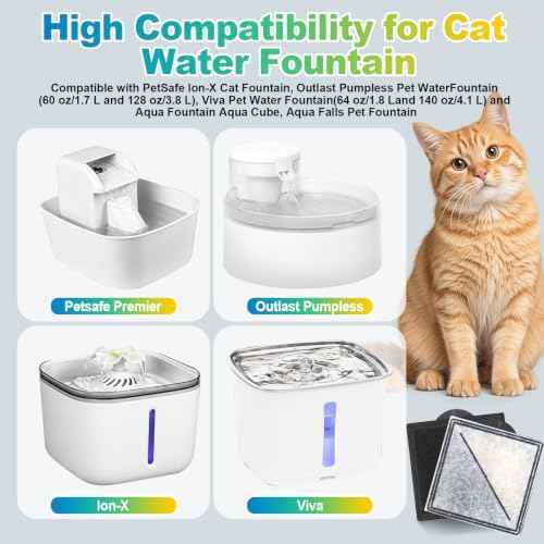 22+2 Pack Square Cat Water Fountain Filters (22 Count)