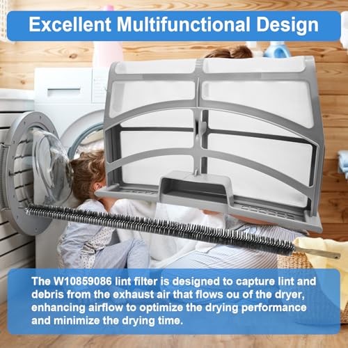 W10859086 Dryer Lint Screen Filter Replacement for Whirlpool Maytag Kenmore