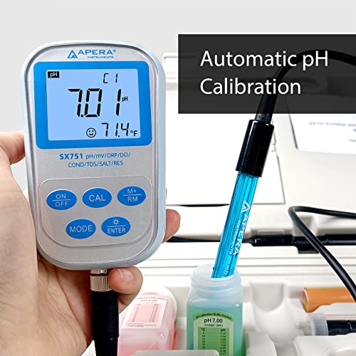 SX751 pH/ORP/DO/Conductivity/TDS/Salinity/Resistivity/Temp. Portable 8-in-1 Handheld Multiparameter Meter Kit