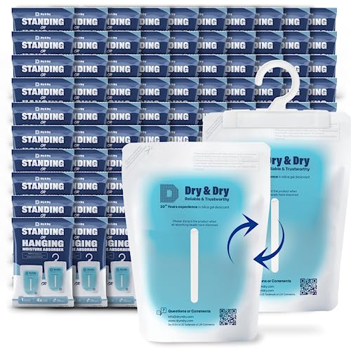 100 Packs Hybrid Moisture Absorbers & Musty Odor Eliminator Dehumidifier to Control Excess Moisture for Basements (100 Count)