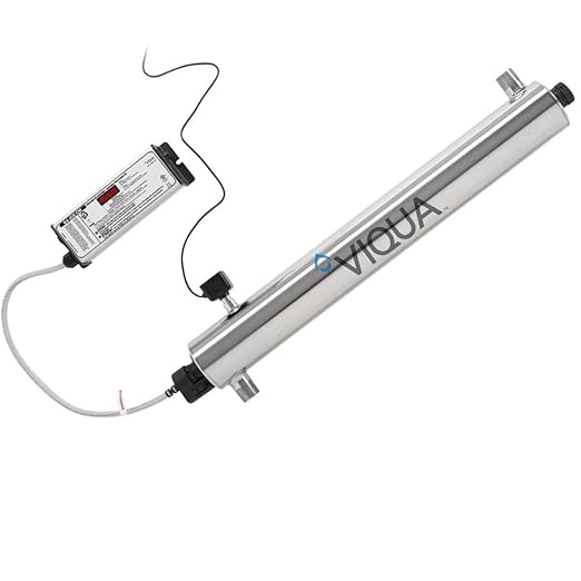 Viqua VP950M UV Water Filter Whole House and Commercial Use - High Flow 34 GPM with Monitor Countdown Timer Display for UV Lamp Change, 230 V, Compact, High Efficiency
