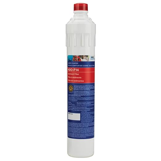 Watts Premier H2O-F14 Pure H2O 5-Micron Sediment Water Filter Replacement for H2O-DWCB200 and H2O-DWUF300 Under Counter Water Filtration Systems, Push Button Design