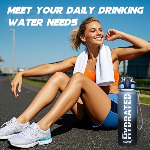 Water Bottle 16.9 oz Motivational Time Marker Tritan Bottle