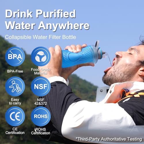 700ml Collapsible Water Filter Bottle