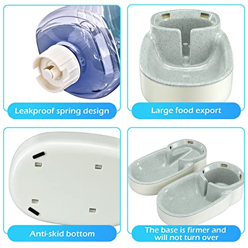 Automatic Dog Cat Feeder and Water Dispenser Gravity Food Feeder and Waterer Set with Pet Food Bowl for Small Medium Dog Puppy Kitten