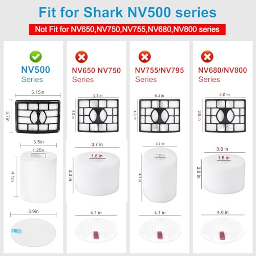 2+4 Pack NV500 Replacement Filter for Shark Rotator Pro Lift (2 Count)