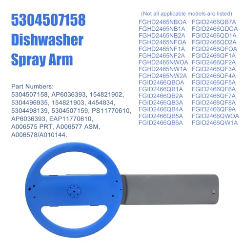 Upgraded 5304507158 5304518968 Dishwashers Lower Wash Arm with 154294101 (3 Count)