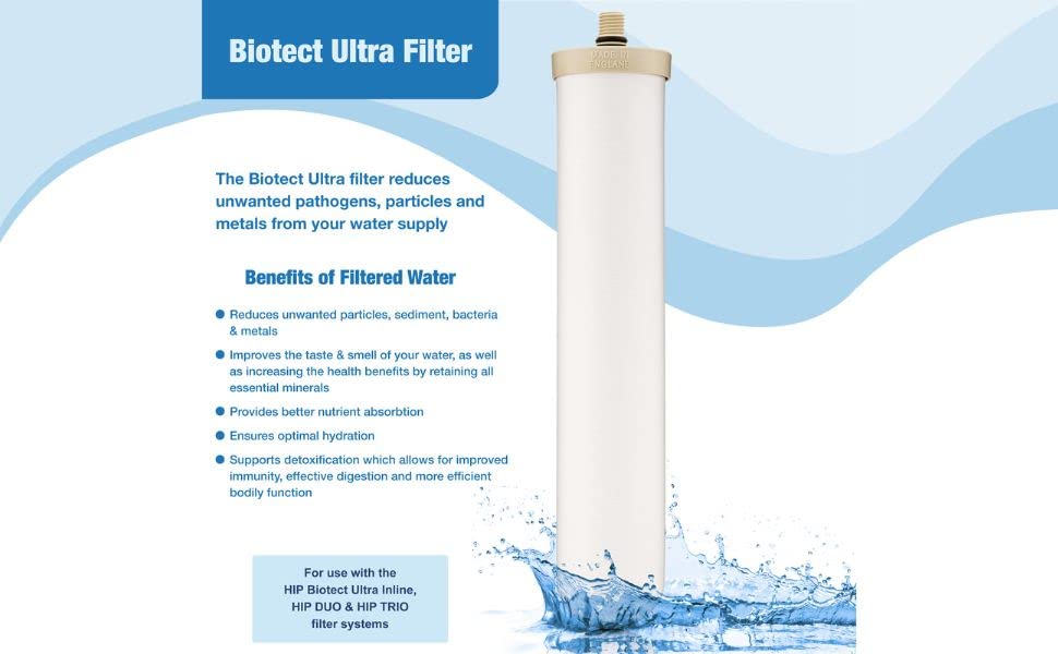 W9123050 ¦ 10" Biotect Ultra ¦ Authentic Drinking Water Ceramic Replacement Candle Element Filter ¦ 2504 ¦ White ¦ NSF Certified ¦ M12 Thread ¦