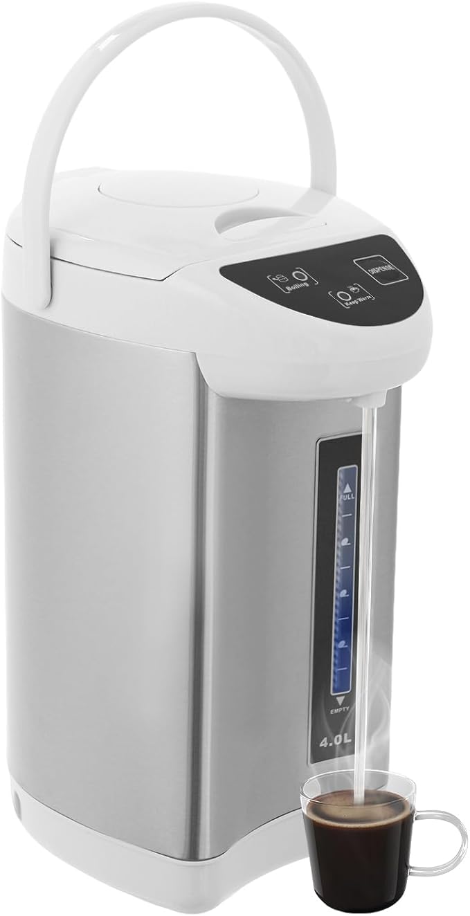 Combination Water Boilers & Warmers, 4L/135oz Electric Water Boiler with Portable Handle and Filter Mesh, 750W Electric Kettle for Dining Rooms, Living Rooms, Kitchens (Grey)
