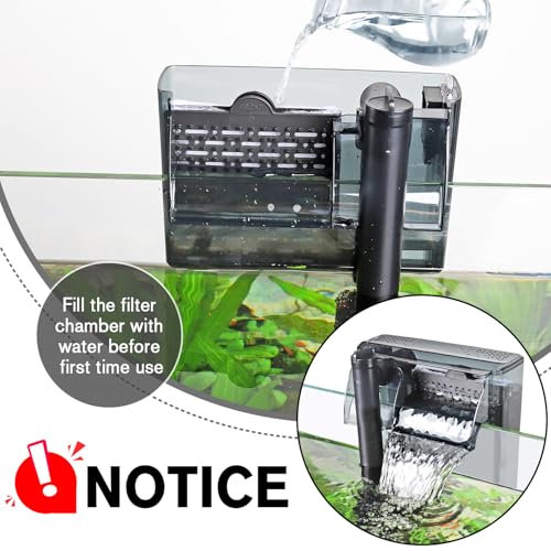 Aquarium HOB Filter 210 GPH for 15