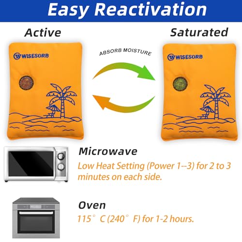 500g 2pcs Rechargeable Car Dehumidifier Moisture Absorbers Bags (2 Count)