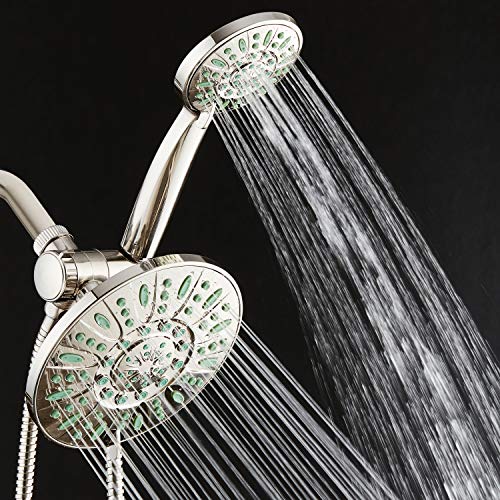 Antimicrobial High Pressure 7" Rain & Handheld Shower Head Combo