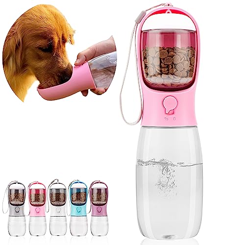 Dog Water Bottle with Food Container