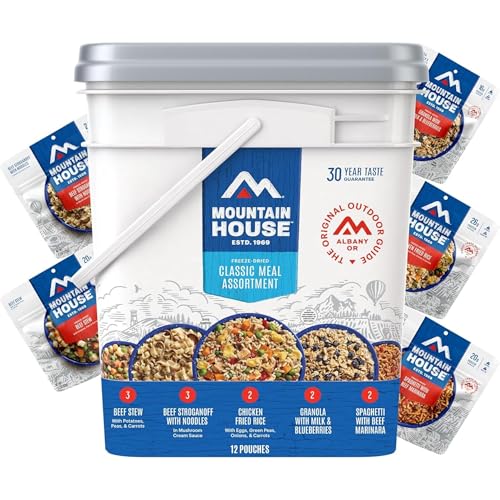 Classic Meal Assortment Bucket Freeze Dried Backpacking & Camping Food 24 Servings (48.6 Ounce)