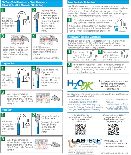 LT5010 6 LabTech LT5010 H2O OK Drinking Water Analysis Kit (6 Count)