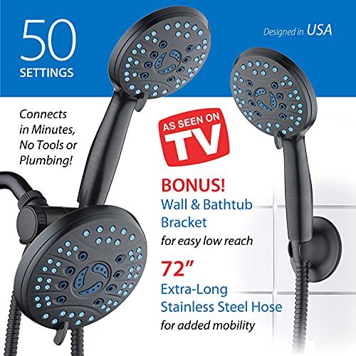 AquaCare 50 mode High Pressure 7 inch Shower Head Combo w